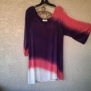 Tie dye V neck midi dress